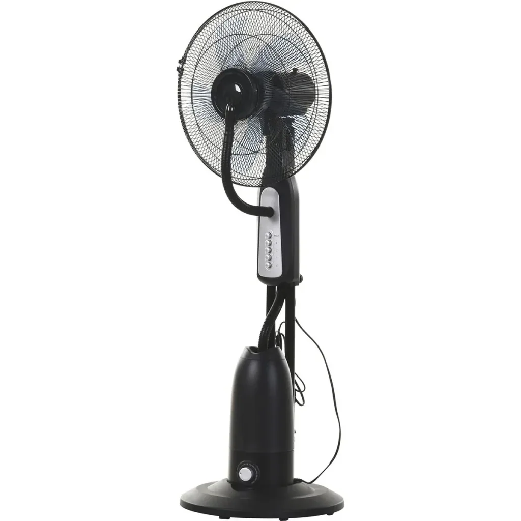 Pedestal fan with water atomizer black/silver