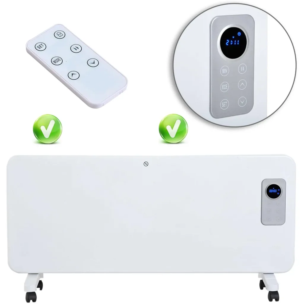 Heater Electric Heater Timer with Remote Control 1000/2000W White