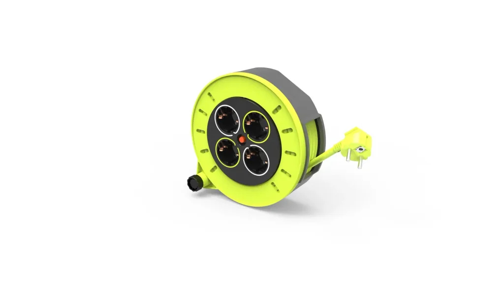 5-meter cable reel with 4 sockets and overheating protection