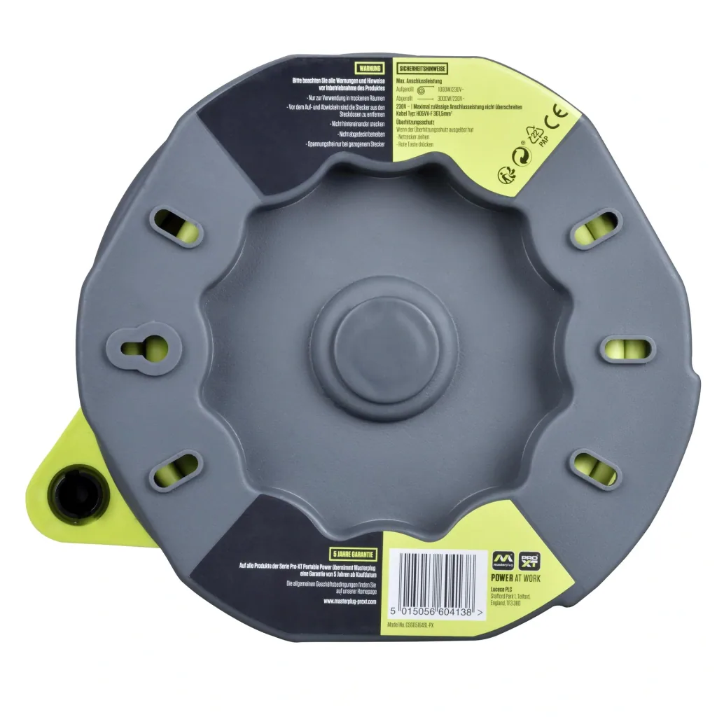 5-meter cable reel with 4 sockets and overheating protection