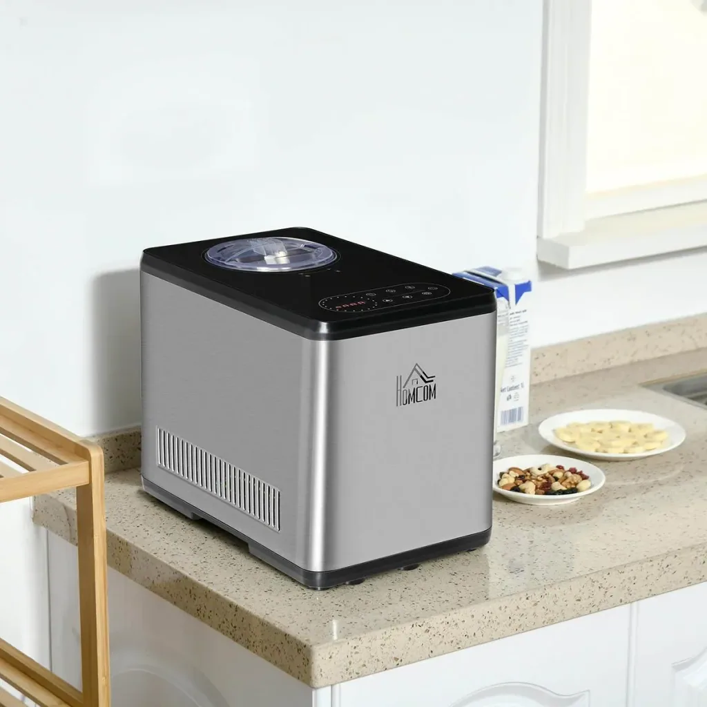 Ice cream maker with compressor - 1.5 L - LED display - 38.4 x 24 x 32 cm