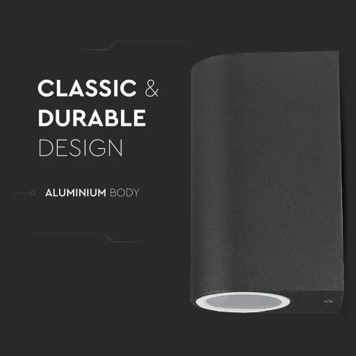 VT-7652RD Outdoor wall light Up/Down - GU10 - black - IP44