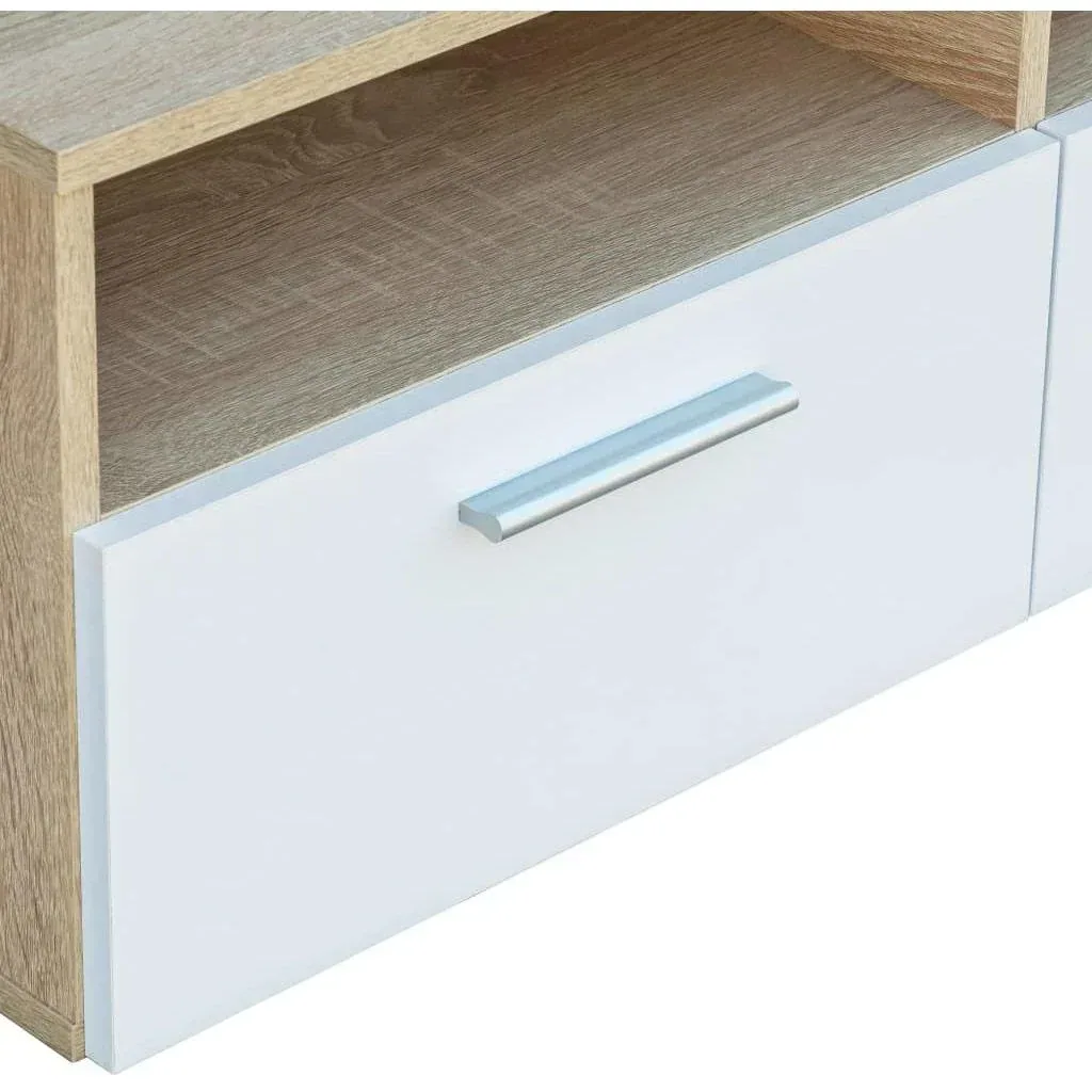 TV cabinet 95x35x36 cm chipboard oak-colored and white