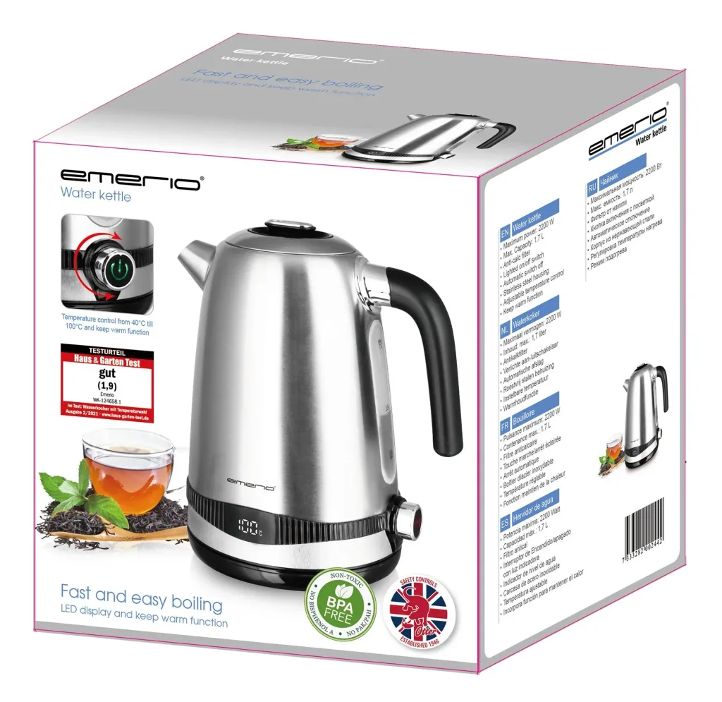 Kettle with temperature selection, 1.7 l