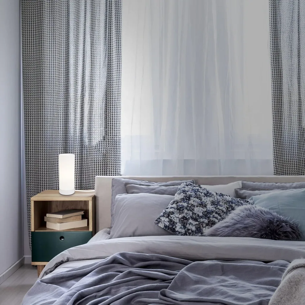PAIPA table lamp, white, opal glass, cable switch, E14 socket