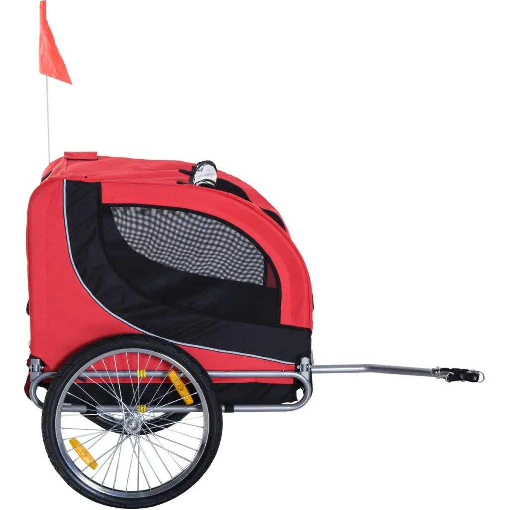 Bicycle trailer for dogs red/black