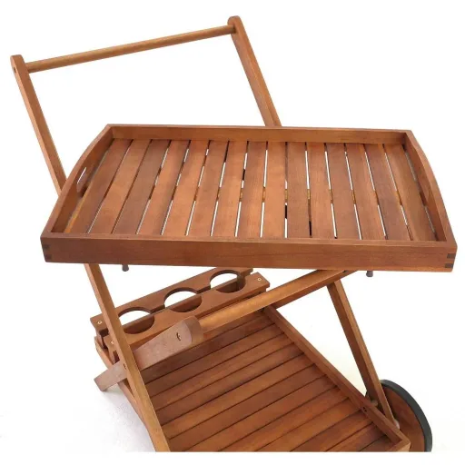 Cart with acacia wood wheels