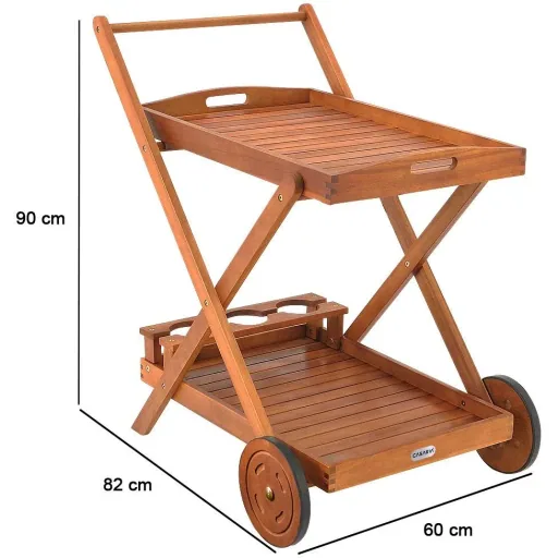 Cart with acacia wood wheels