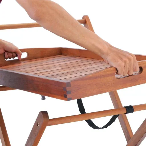 Cart with acacia wood wheels