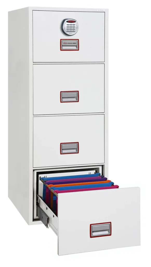 World Class Vertical Fire File filing cabinet with 4 drawers and electronic lock