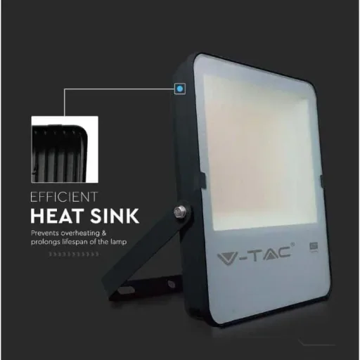 VT-302 LED Floodlight - 200 W - 27350 Lm - 6500K - Black - Extra Efficient