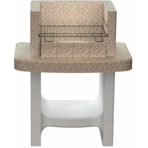 Charcoal grill with concrete chimney