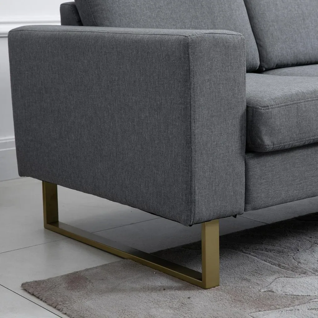 Upholstered sofa as 3-seater dark grey