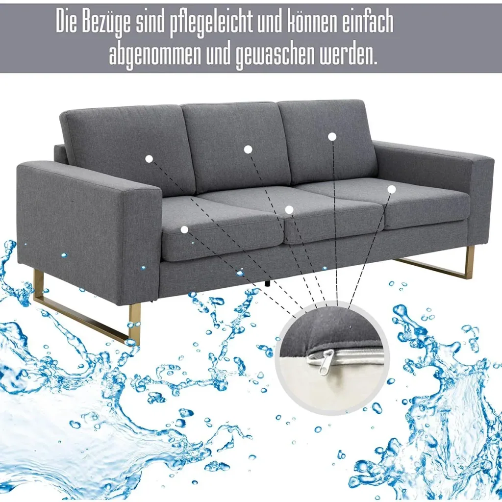 Upholstered sofa as 3-seater dark grey