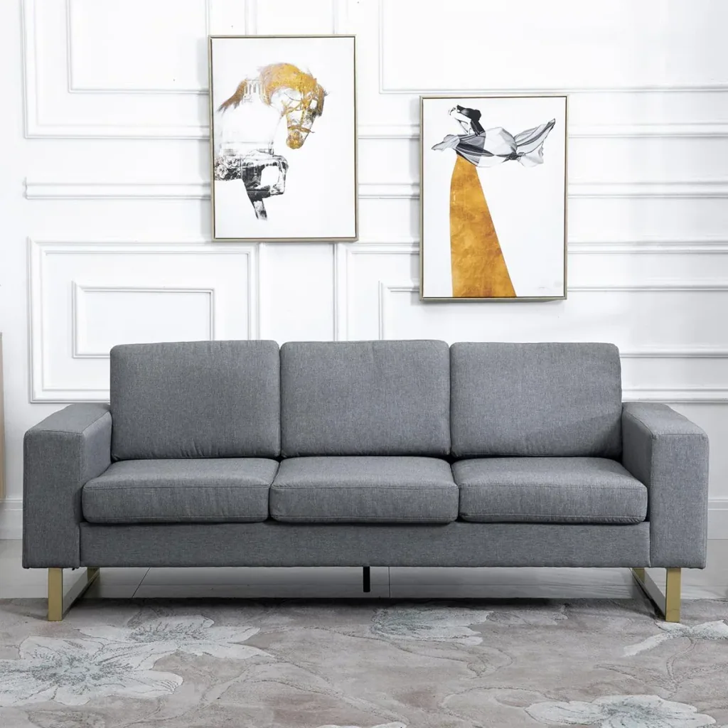 Upholstered sofa as 3-seater dark grey