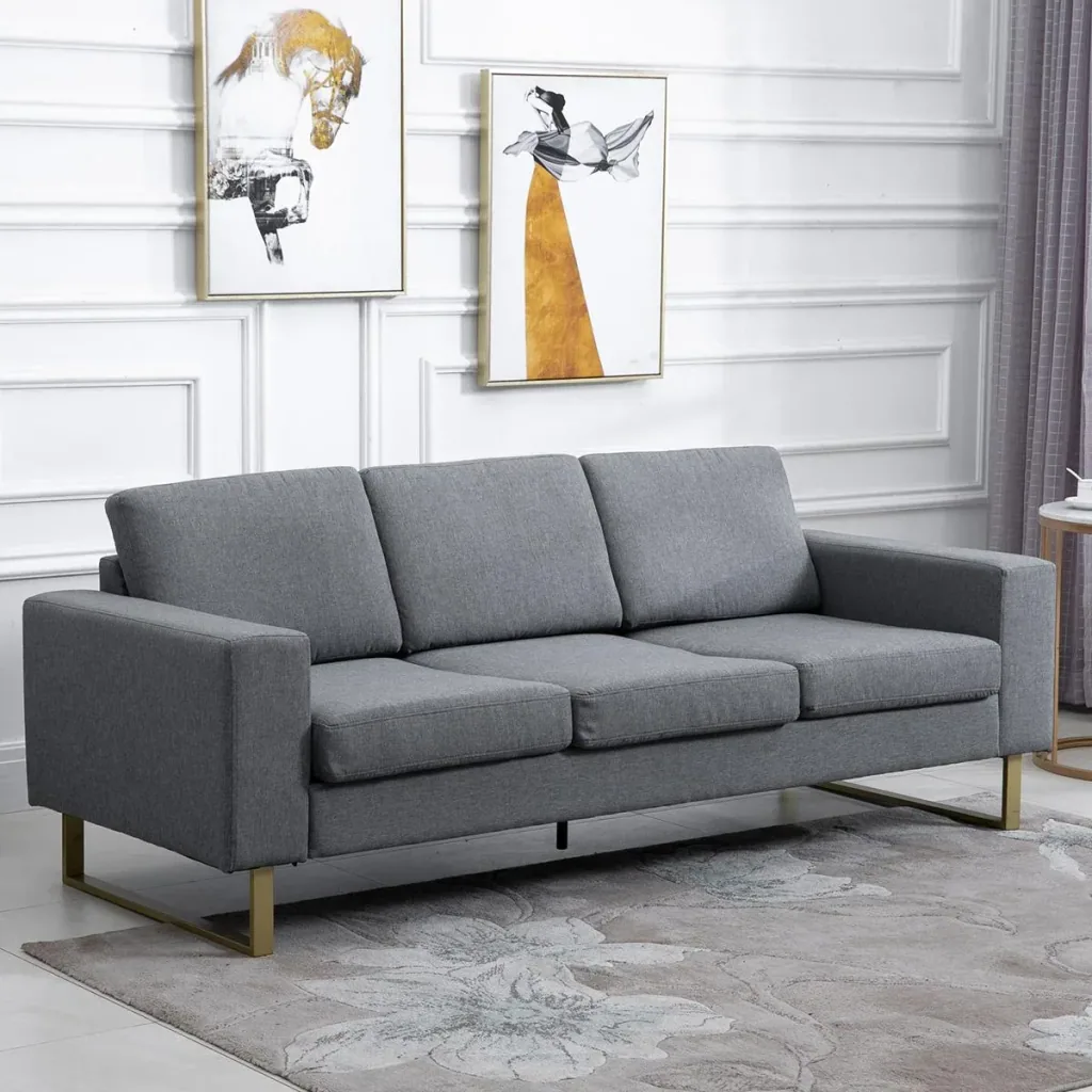 Upholstered sofa as 3-seater dark grey