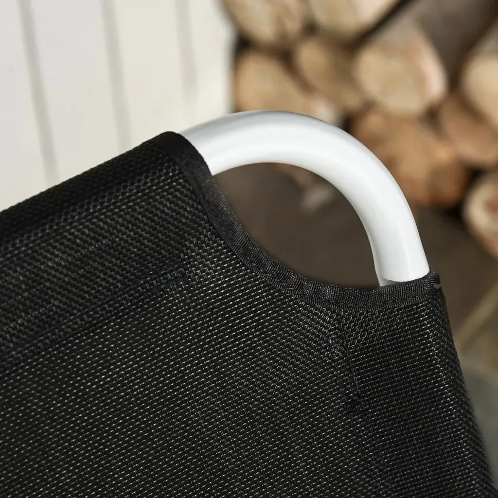 Sun lounger with adjustable backrest black