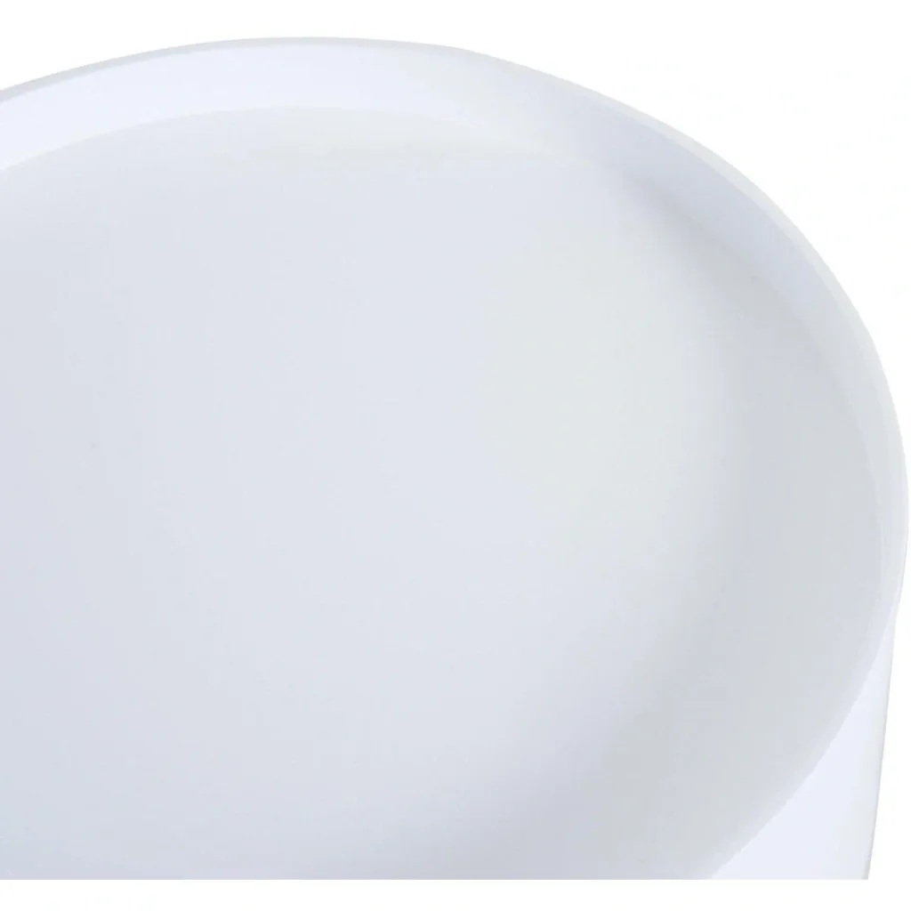 Round coffee table with drawer, white wood