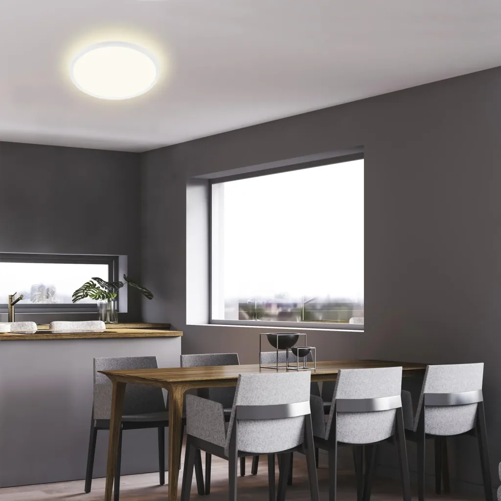 Ultra-flat LED panel, round, Ø 29.3 cm, 2400 lumens, 18 watts, white