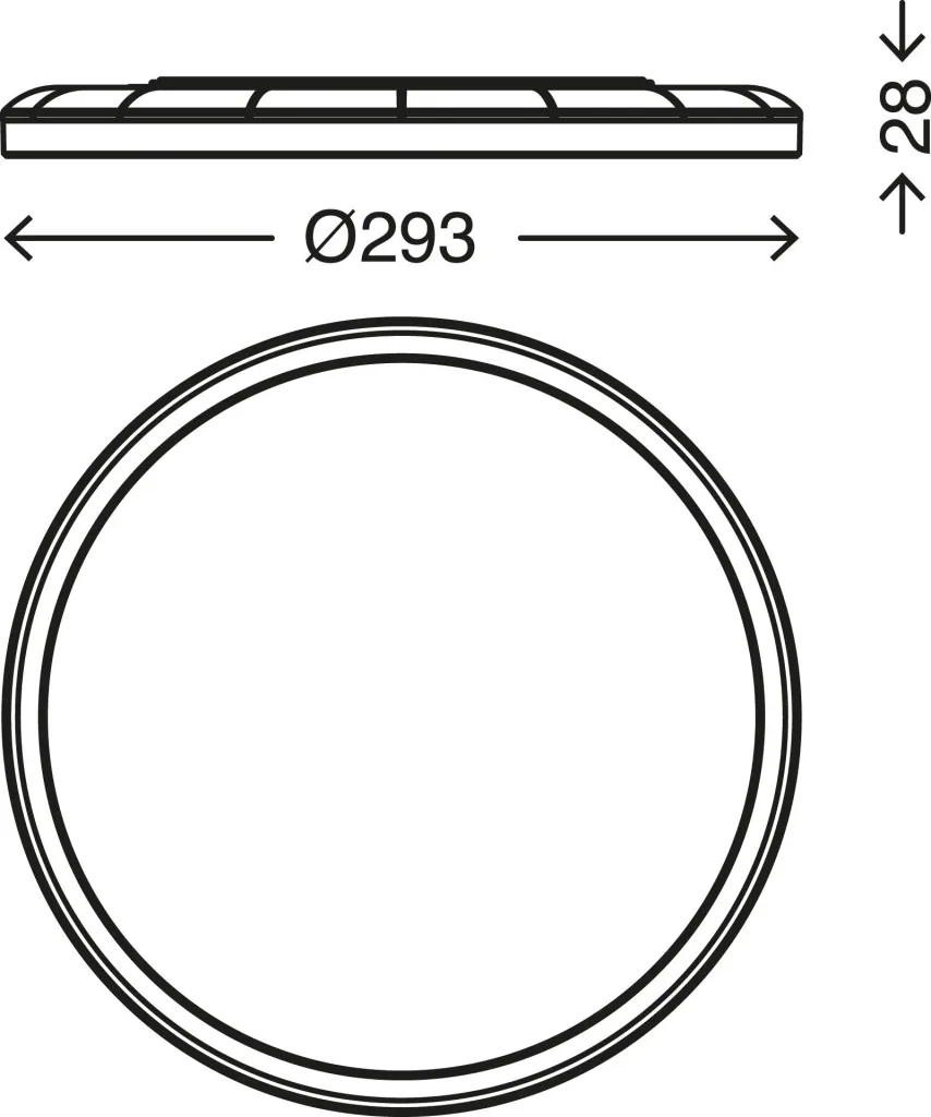 Ultra-flat LED panel, round, Ø 29.3 cm, 2400 lumens, 18 watts, white