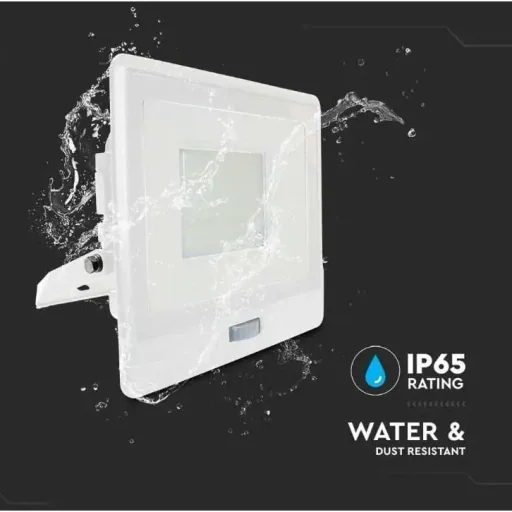 VT-158S LED Floodlight with Sensor - 50 W - 4000 Lm - 4000K - White