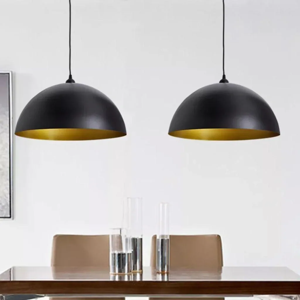 Ceiling lights 2 pieces height-adjustable hemisphere black