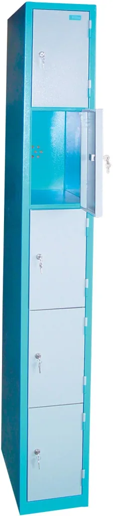 Locker column 5 compartments with lockable doors