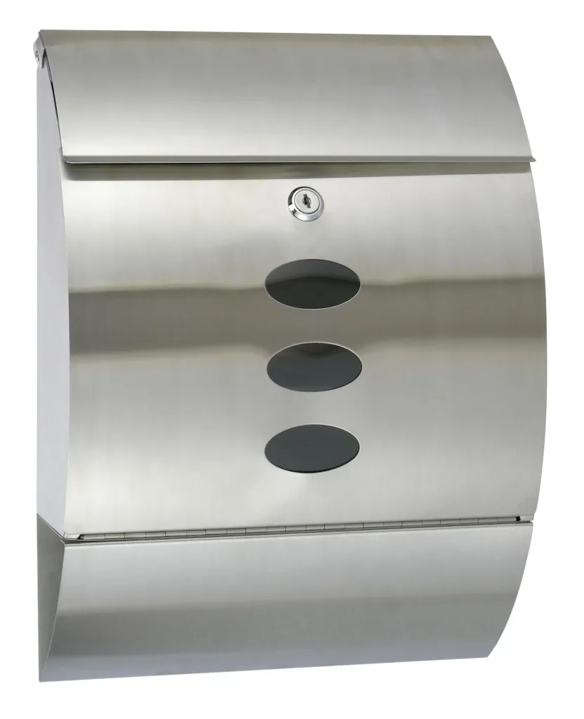 Stainless steel mailbox with newspaper compartment
