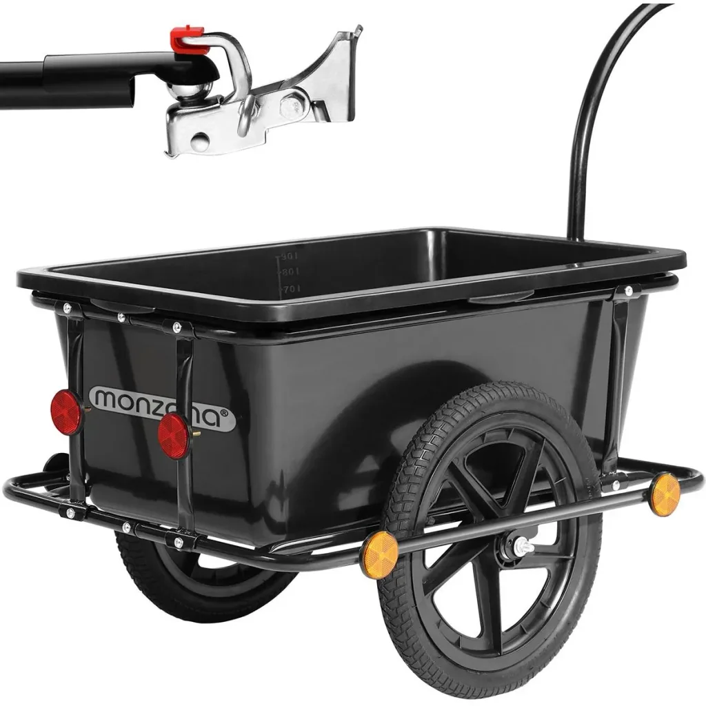 Bicycle trailer with coupling - Black - 90L - max 80 kg