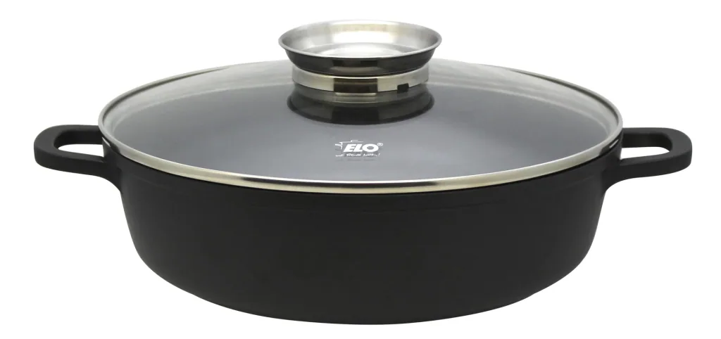 Serving pan, round, 32 cm with glass lid Alucast