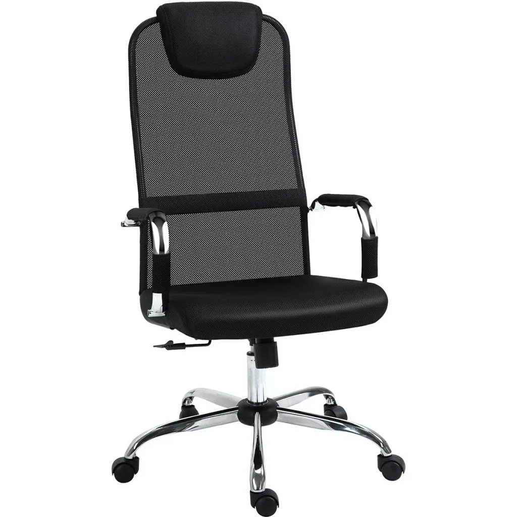 Office chair with rocking function and headrest Black