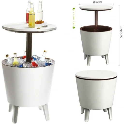 Drinks cooler - white/brown - Ø50 cm - 30L