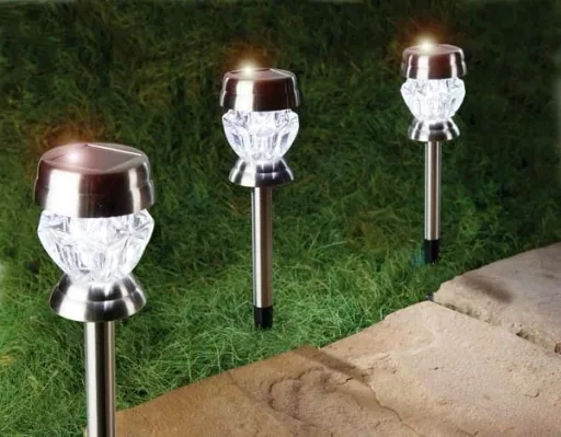 The solar lamp with crystal glass in a set of 3