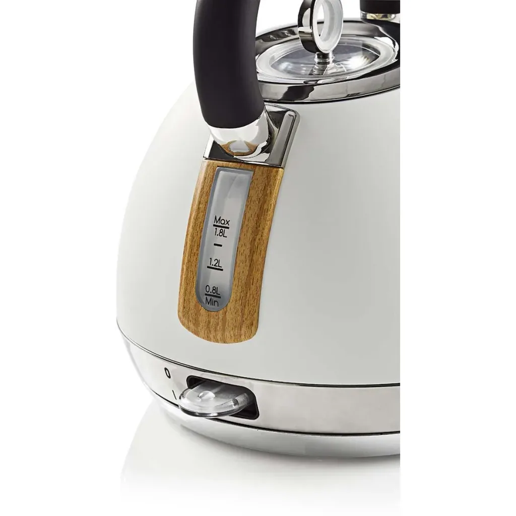 Nedis Kettle - 2200W - 1.8L - Soft-Touch - White - 360-degree rotation - Boil-dry protection