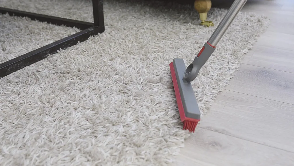 Rubber broom attachment with squeegee
