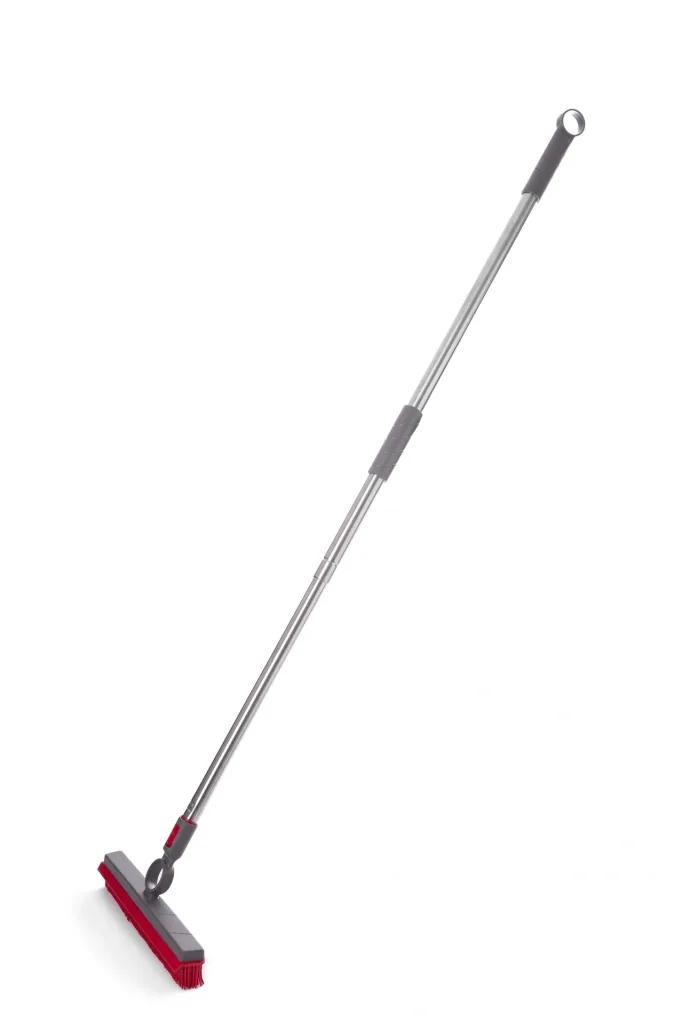 Rubber broom attachment with squeegee