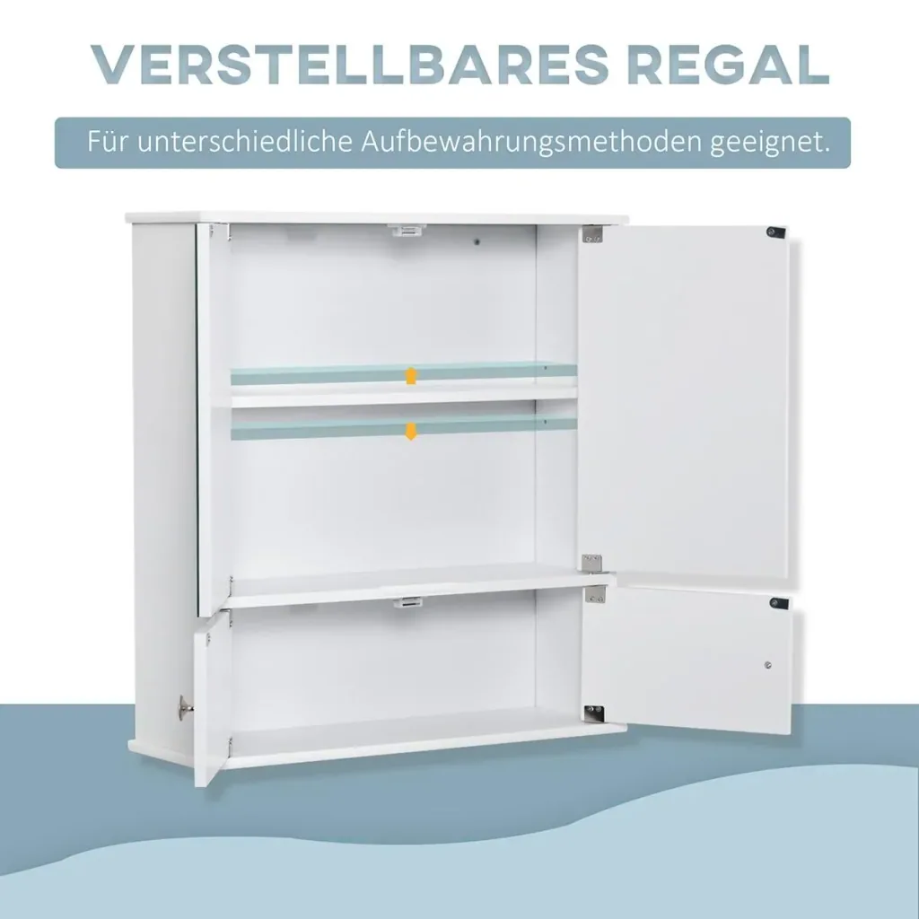 Mirror cabinet glass MDF 55 cm x 17.5 cm x 60 cm