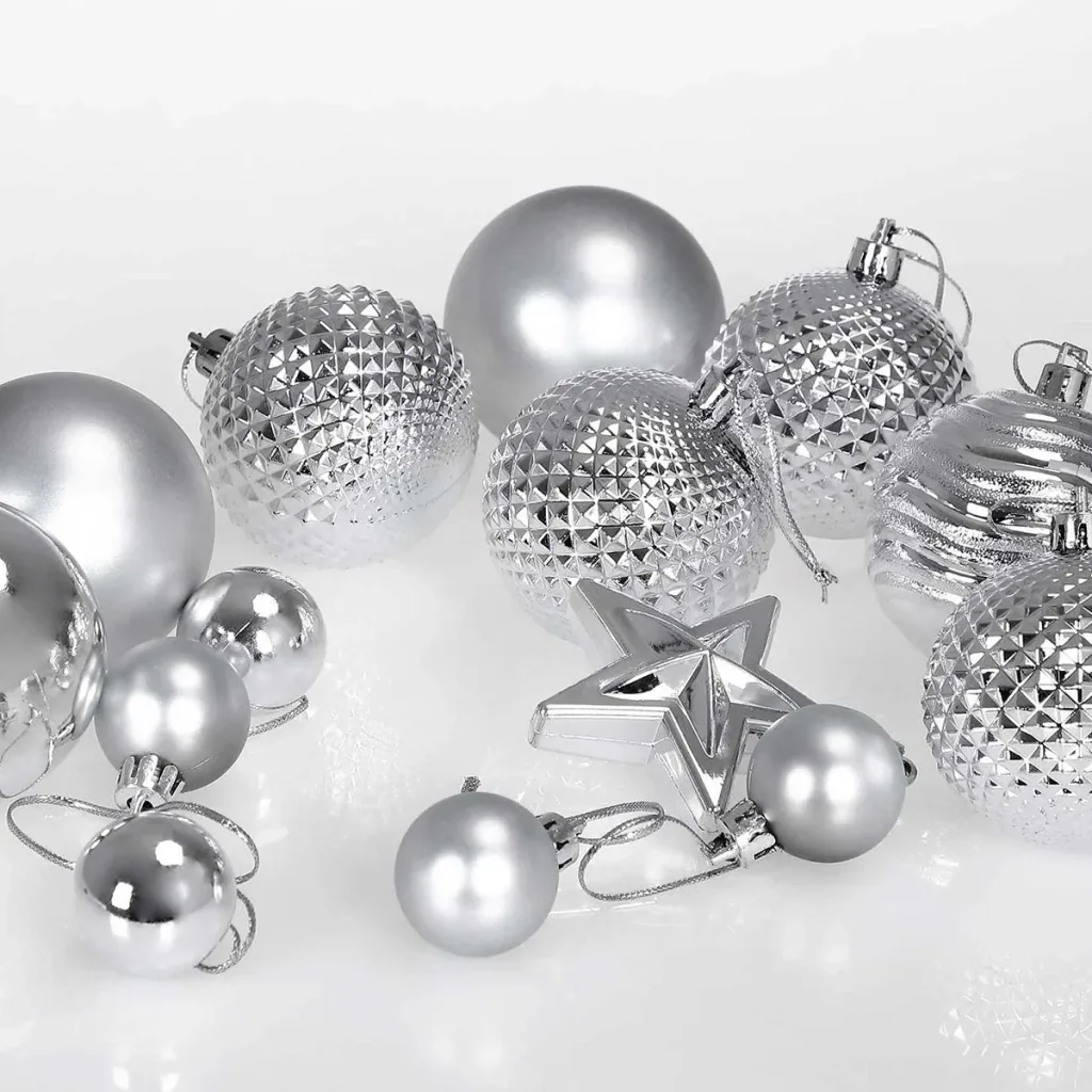 Christmas tree decorations - Christmas tree decorations - silver - 66 pieces