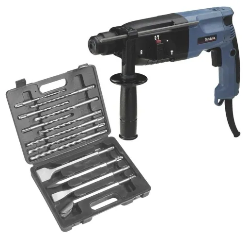 HR 2470 hammer drill including 13-piece SDS Plus drill and chisel set