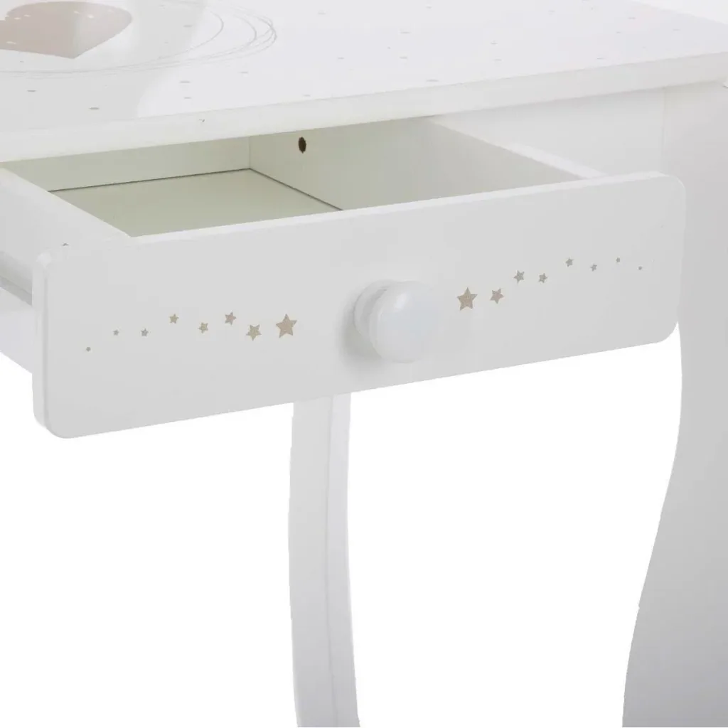 Children's dressing table with stool - 71.5 x 50.5 x 91 cm - White