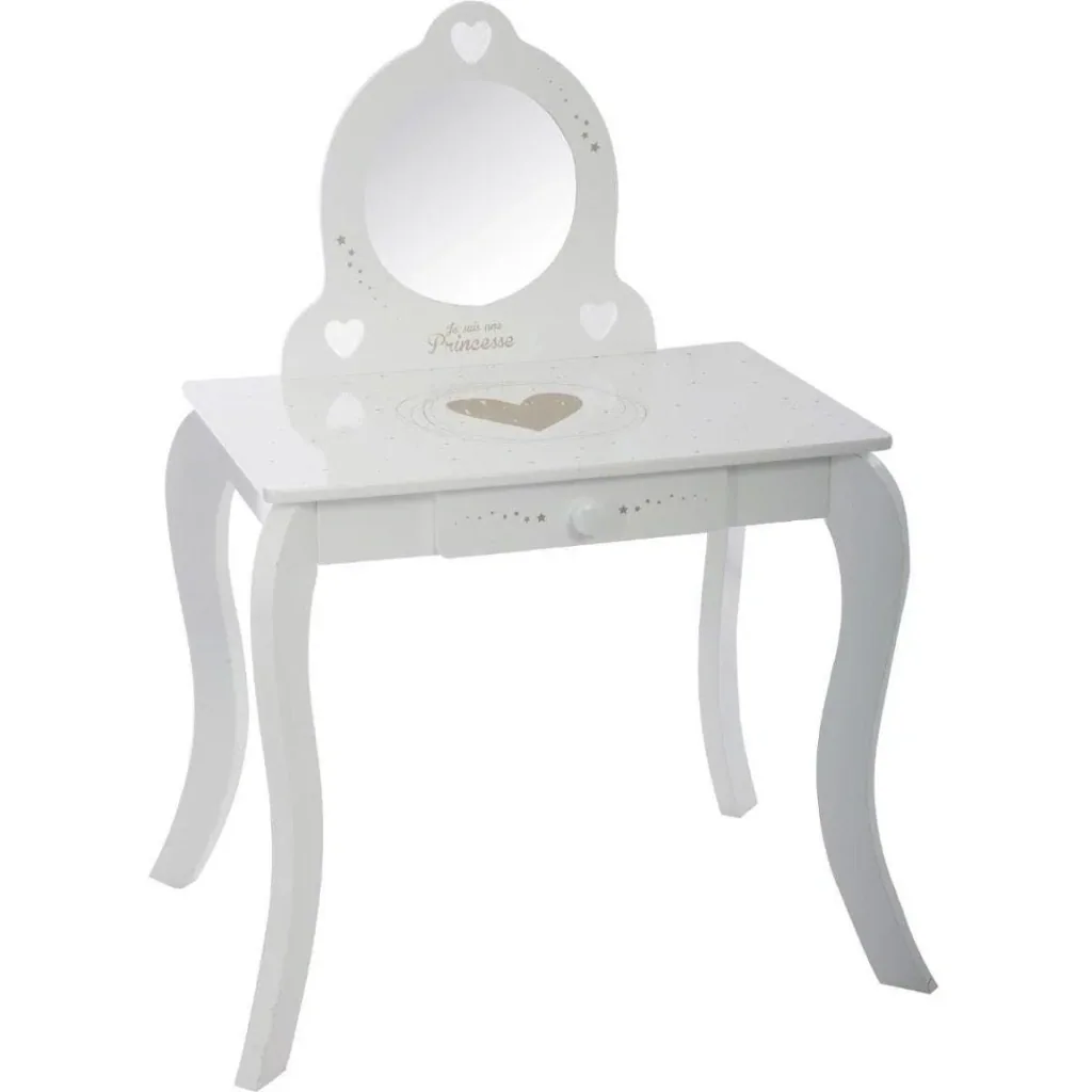 Children's dressing table with stool - 71.5 x 50.5 x 91 cm - White