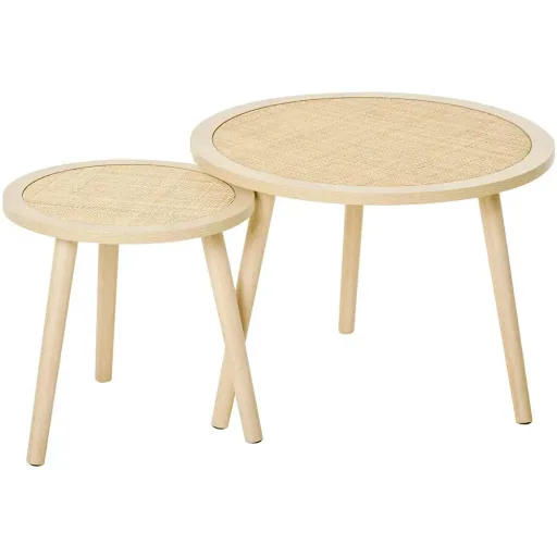 Side table in a set of 2 natural