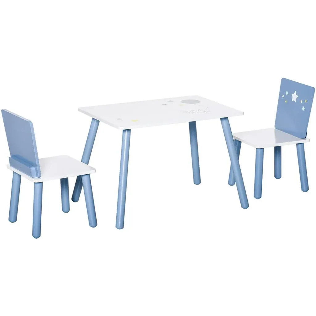 3-piece children's seating group with star design blue, white