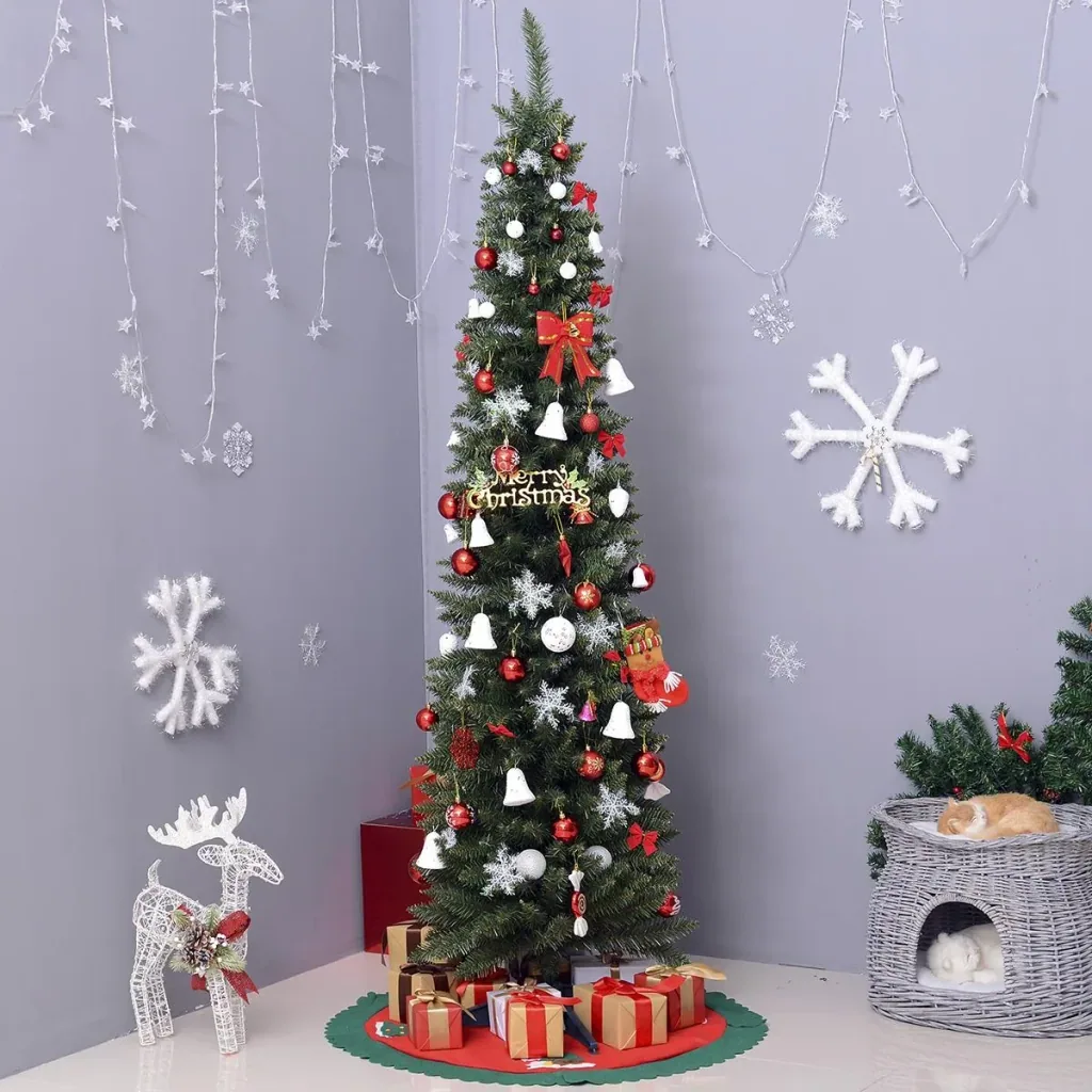 Christmas tree with plastic stand green
