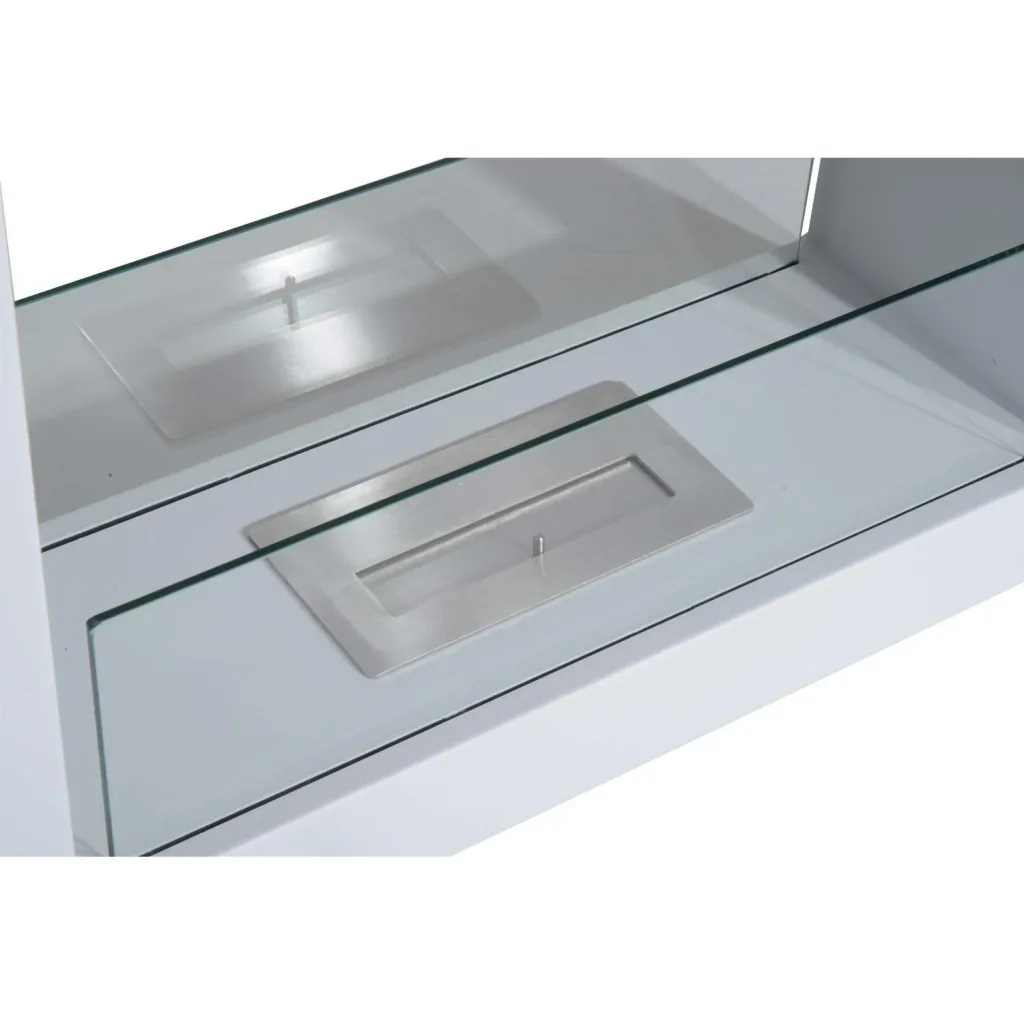 Freestanding bioethanol floor fireplace design white