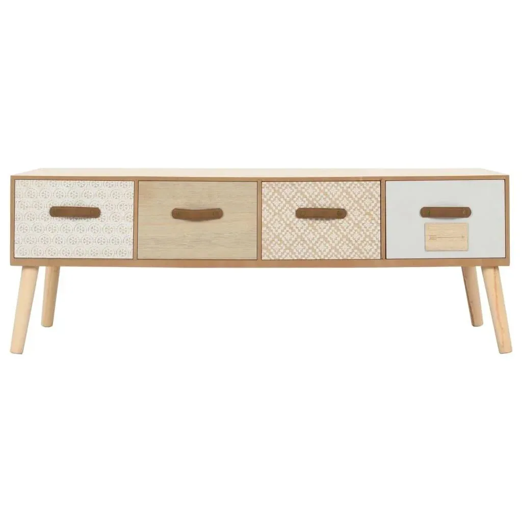 Coffee table with 4 drawers 110x50x40 cm solid pine