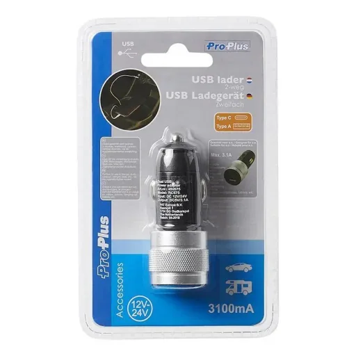 Car USB/USB-C charging plug 12/24 Volt