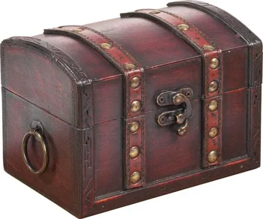 Treasure chest with chocolate coins, contents 150 g