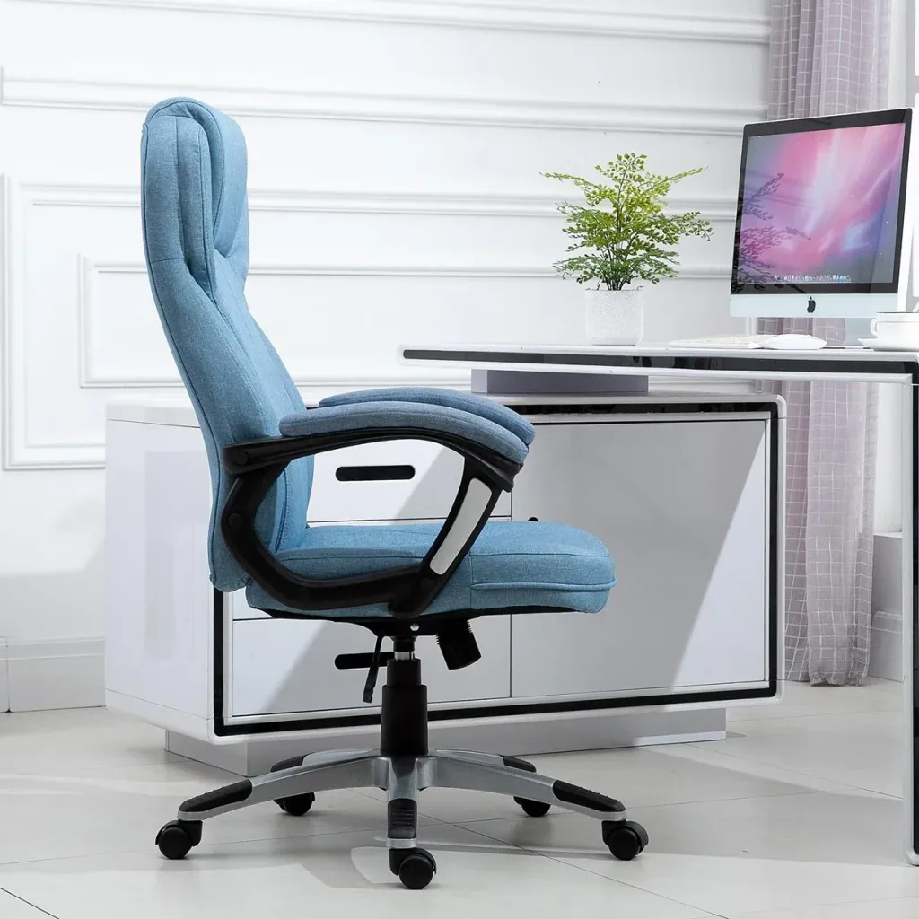 Office chair with rocking function light blue