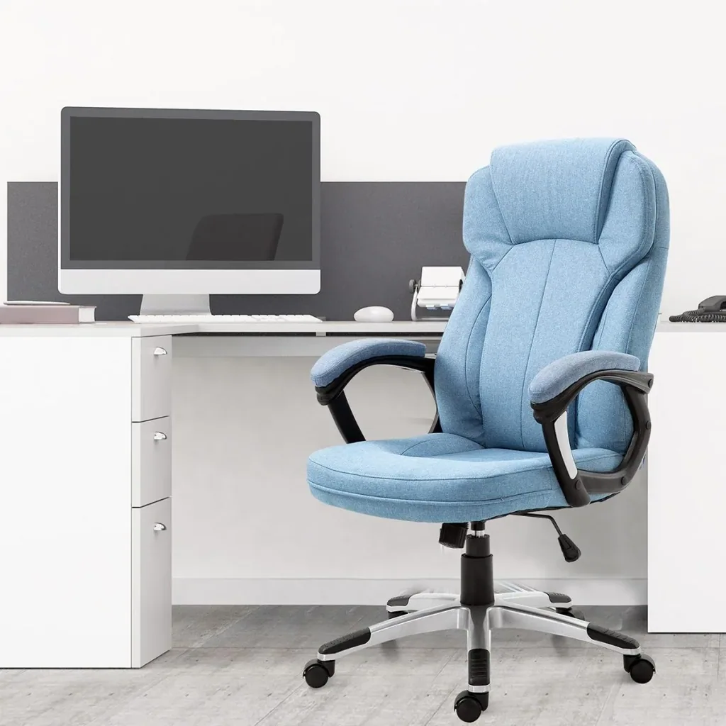 Office chair with rocking function light blue